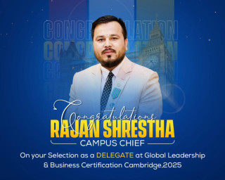 क्याम्ब्रिजमा हुने ग्लोबल लिडरशिप एण्ड बिजनेस सर्टिफिकेसन कार्यक्रममा नेपालका राजन श्रेष्ठ चयन