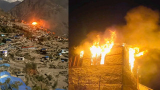 हुम्लामा विद्यालयमा आगलागी हुँदा कक्षा कोठा र शैक्षिक सामग्री जलेर नष्ट