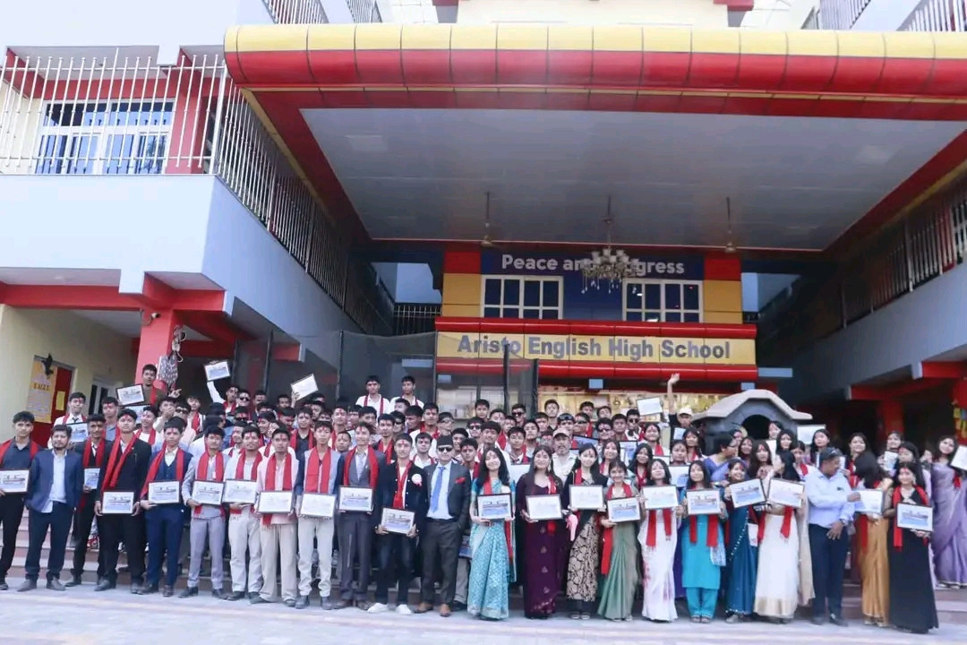 विपद् पीडितको राहतका लागि एरिष्टो इंग्लिश हाई स्कुलले गर्‍यो ३ लाखभन्दा बढी सहयोग